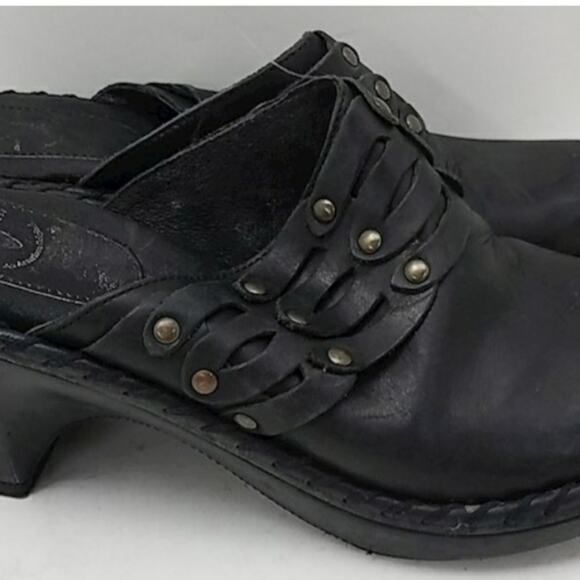 FRYE BLACK LEATHER DECOR CLOGS - Picture 5 of 11